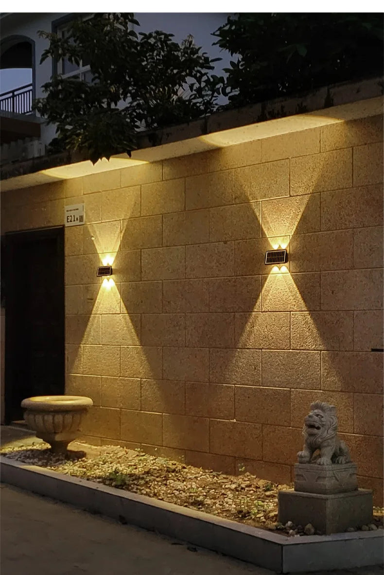 Solar Wall Lamp Led Outdoor Waterproof Decoration Garden Lamp Up And Down Luminous Lighting for Wall Porch Balcony Garden Street