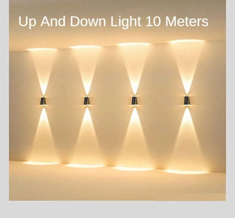 External Solar Lights Outdoor Wall Washer Sconce Facade Lamp Porch LED Light Decor Garden Solar Lighting Decoration Luminaire