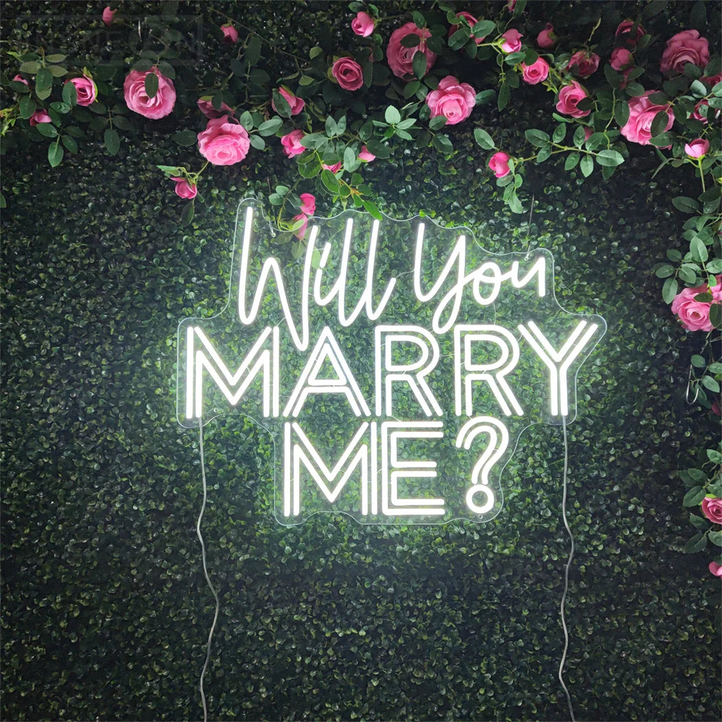 Will You Marry Me Neon Signs LED Wedding Mariage Decor Signboards Party Room Wall Decor Wedding Neon Sign with 12V Power Adapter