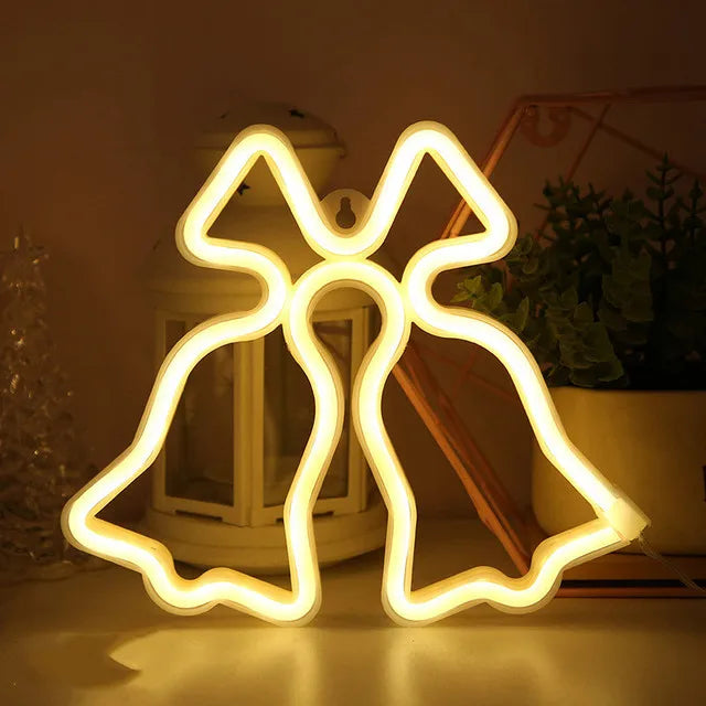 Christmas Tree Neon Light Signs USB Powered LED Neon Lights Christmas Festival Decoration Ornaments Holiday Lights Wall Decor