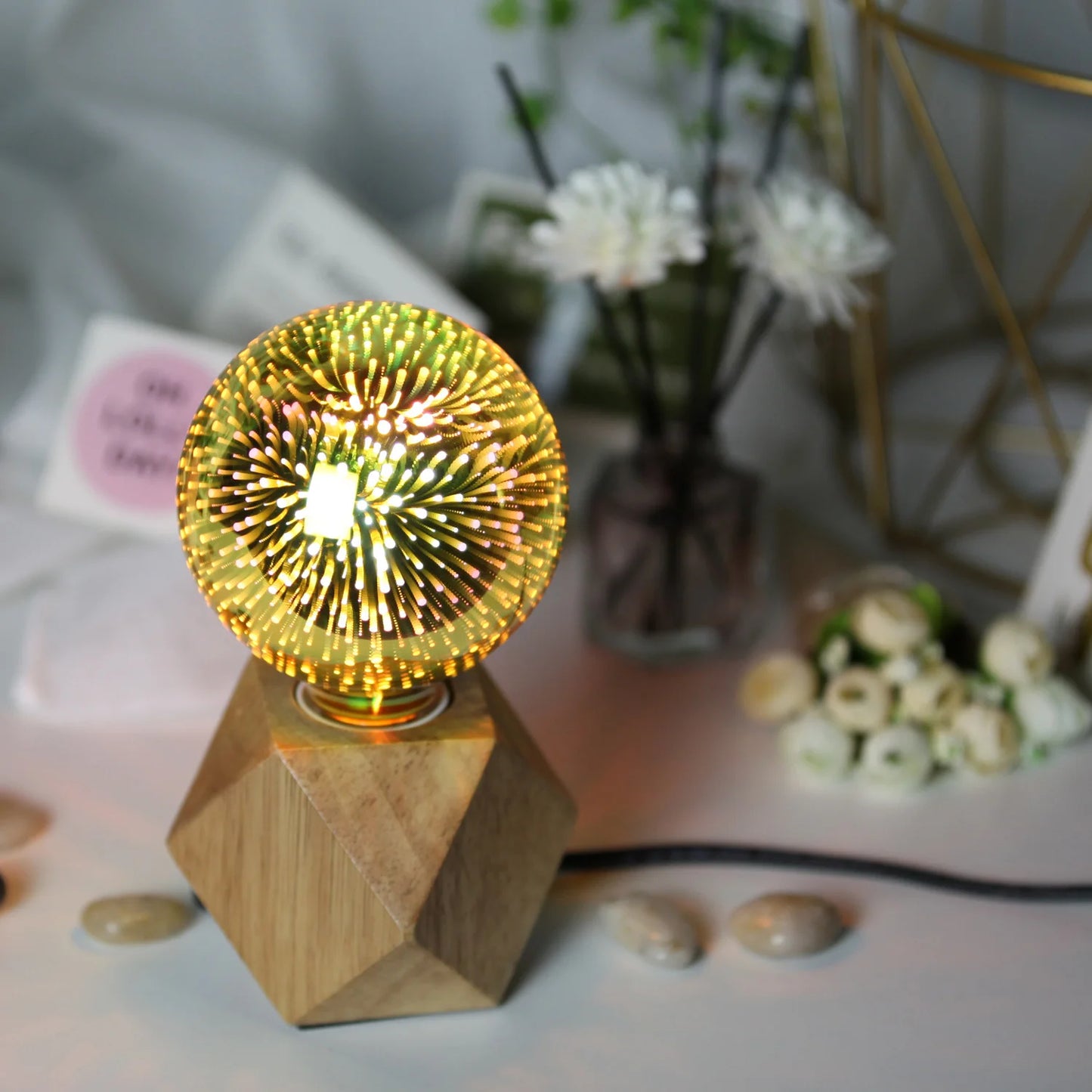 TIANFAN Vintage Led Bulb G95/G30 Edison Bulb 4W 3D Effective AC85-265V E27 Firework Decorative Light Bulb Yellow Warm