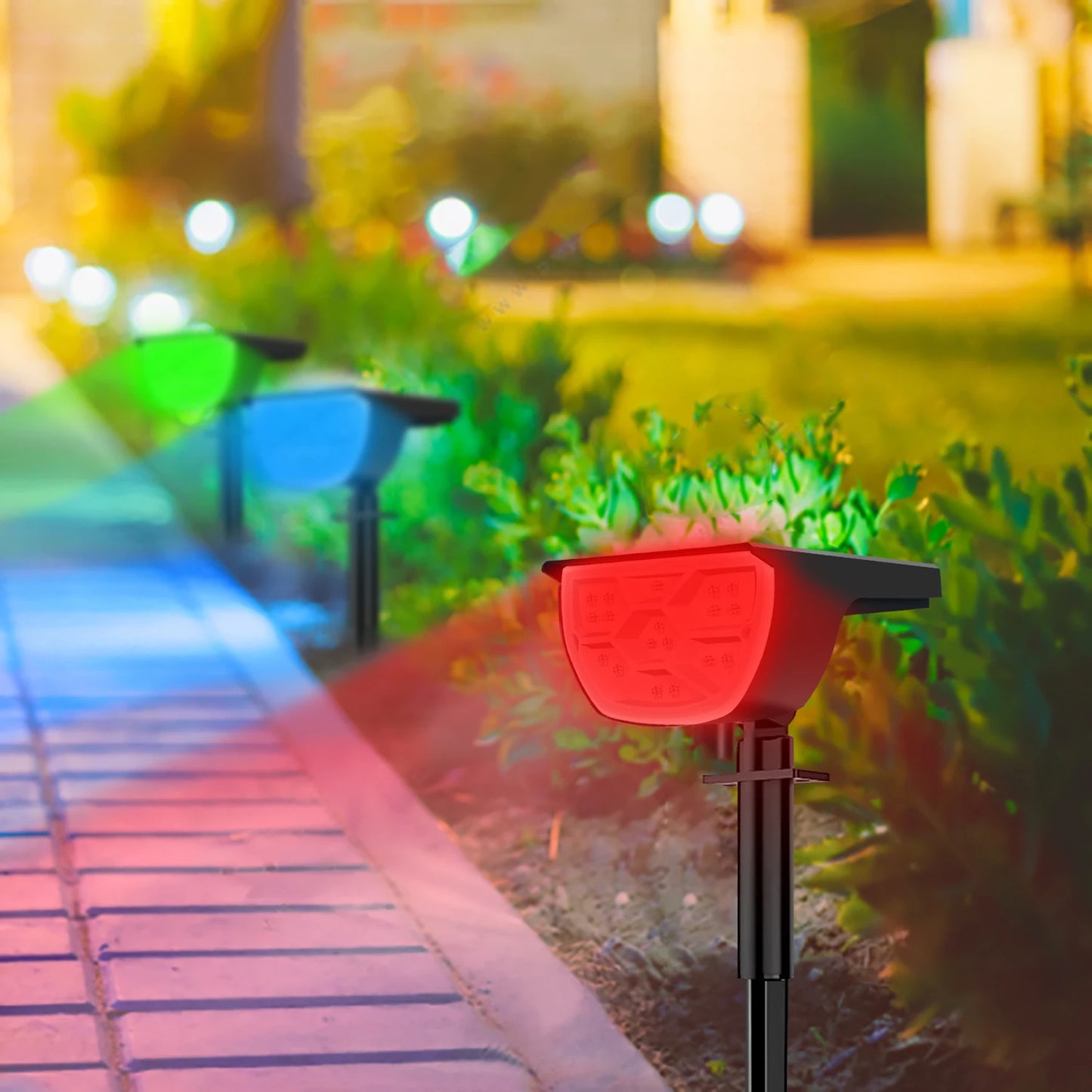 20/18LEDs RGB Solar Light Outdoors Landscape Spotlights Color Changing 2 In 1 Wireless Waterproof Solar Wall Lamp Patio Garden
