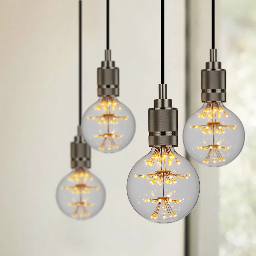 TIANFAN Vintage Led Bulb Starry Firework Edison Bulb Big Globe G95 3W Not Dimmable 2200Kelvin Super Warm Decorative Light Bulbs