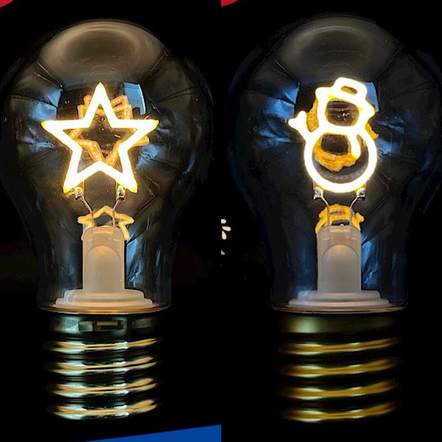 Edison A70 5V Decorative Lamp Led Vintage Tungsten Christmas Gift Cartoon Plastic Art Decorative Light Type-C Rechargeable Bulb