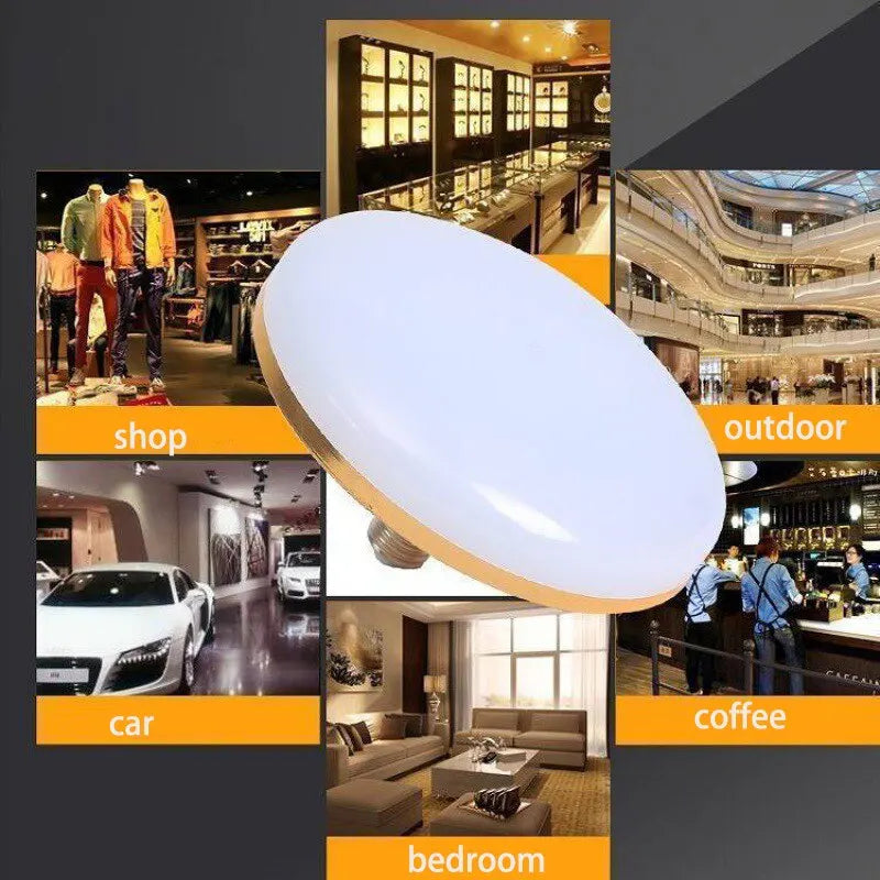 LED Bulb 220V E27 Base Household Energy Saving Lamp 30W/50W Indoor Lighting Flying Saucer Light 6500K Ceiling Lamp Garage Light
