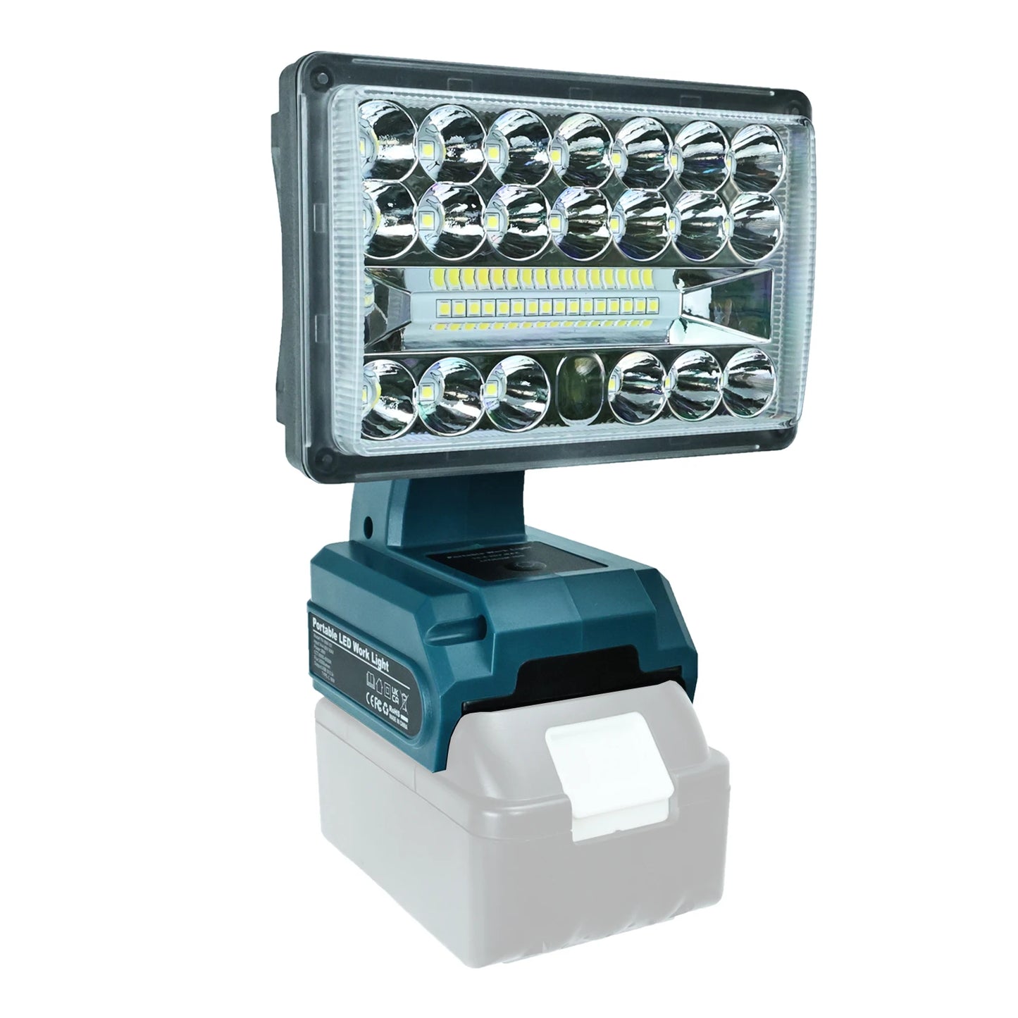 28W 2000LM LED Work Light for Makita 14.4-20V Li-ion Battery Lamp Flashlight Outdoor Emergency Lighting with USB Type-C Port