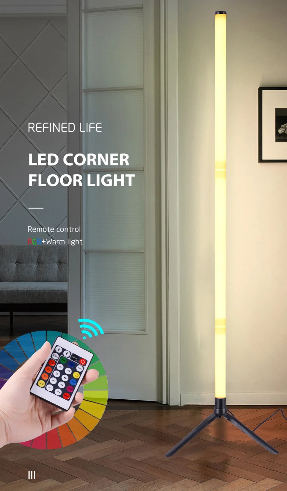LED Floor Lamp Living Room RGB+WW+CW for Room Decoration USB Power Supply Nordic Houses Decoration RGB Atmosphere Floor Lights