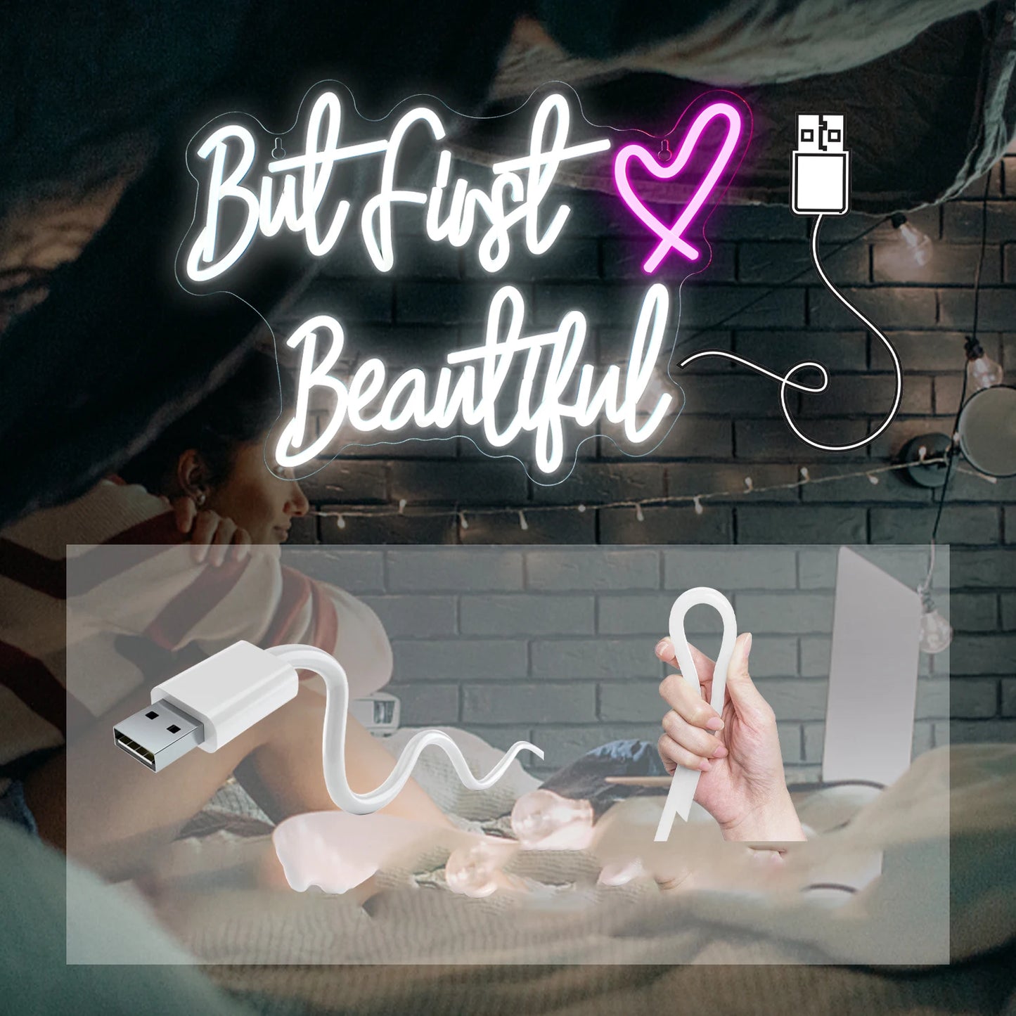 It's Time For Beauty Neon Sign LED Lights Lash Room Decoration Wall Art Neon Light Beauty Lash Salon Studio Wall Decor Signboard