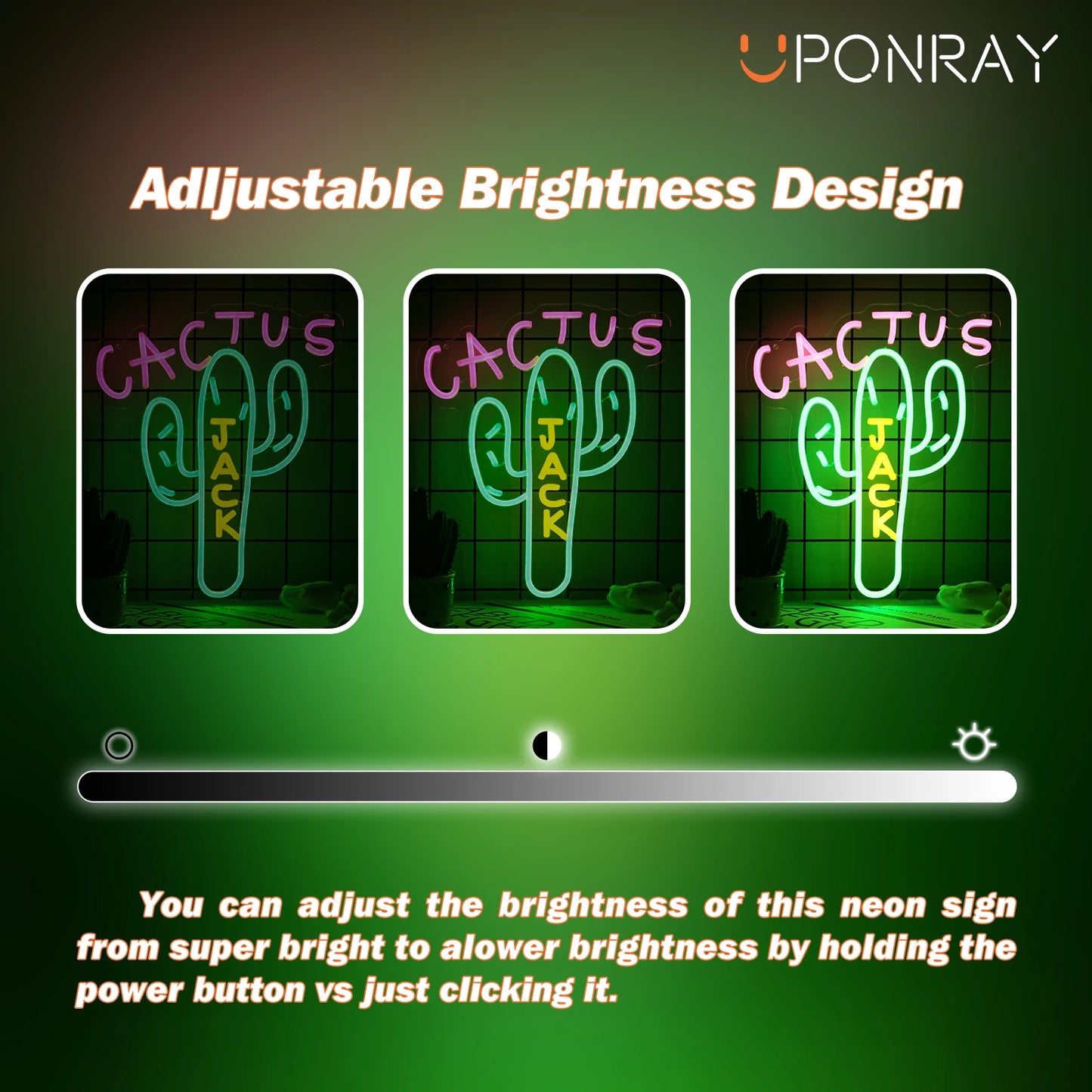 UponRay Cactus Jack LED Neon Sign For Bedroom Wall Decor Neon Light, For Office Man Cave Beer Bar Pub Christmas Birthday Party