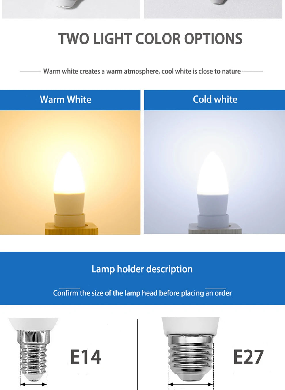 10pcs 2022 NEW Led Light Bulb E14 E27 LED Lamp lndoor Light 3W 6W 9W12W LED Candle Bulb Home Decor Chandelier AC220 Lampada