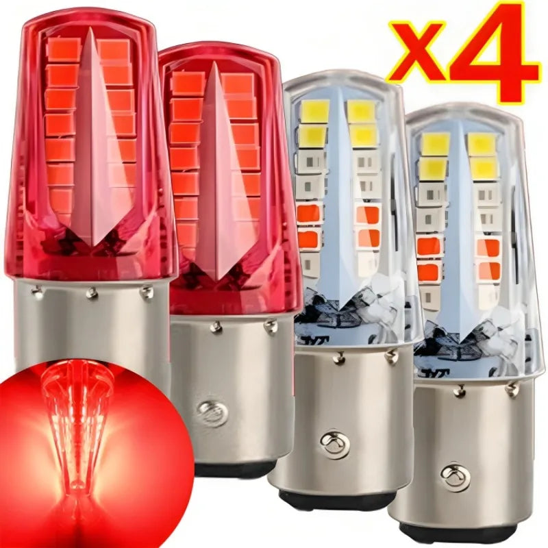Car LED Signal Lights Strobe Light Motorcycle Blinking Tail Lamp Brake Lamps Night Driving Safety Warning Bulbs 7000K-8000K