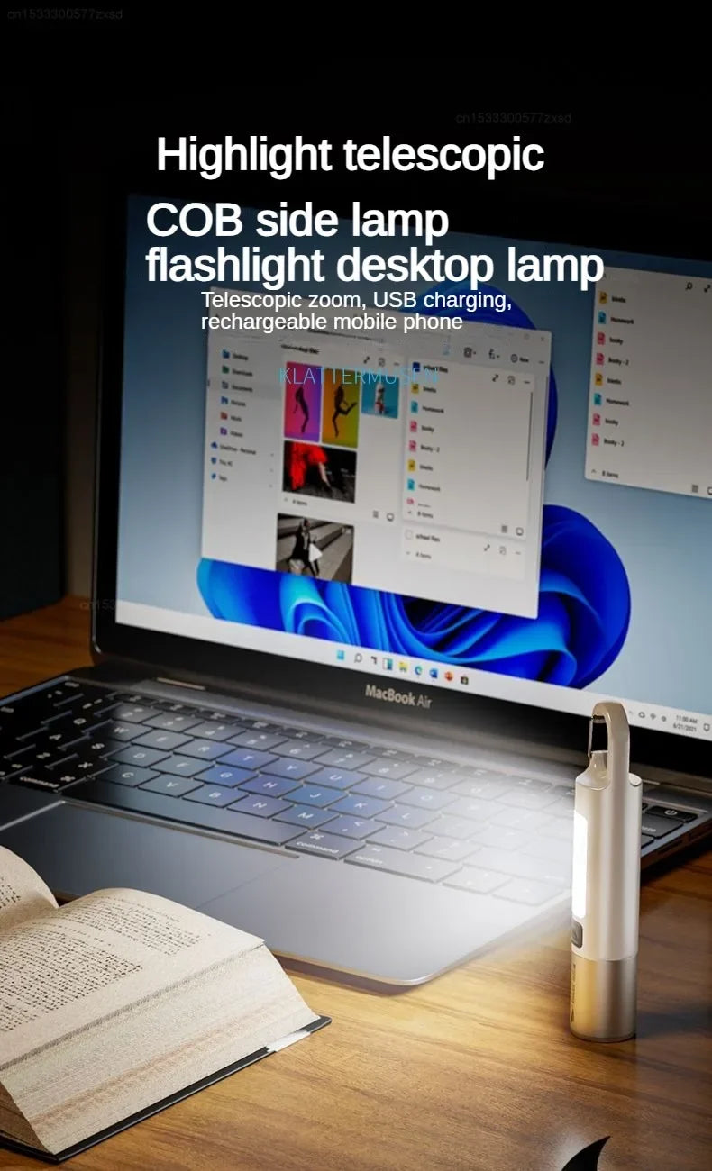 Xiaomi Outdoor Flashlight Portable Strong Light Variable Focus with Floodlight Side Lights Mini Flashlight Lamp High Brightness