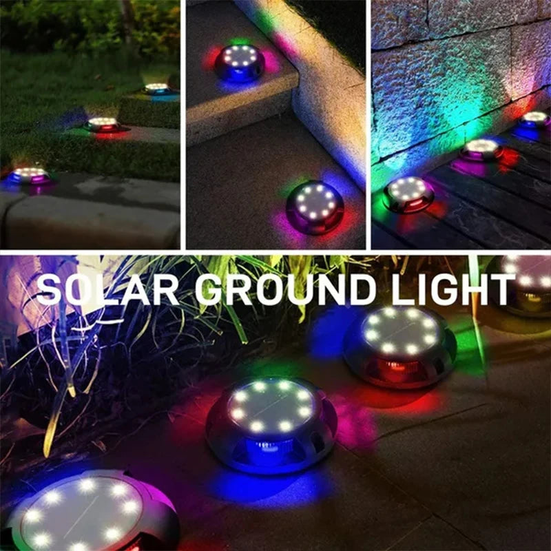 12LED Solar Power Disk Light Outdoor Garden Solar Underground Light Deck Light Spotlight Buried Solar Led Lamp Garden Decor