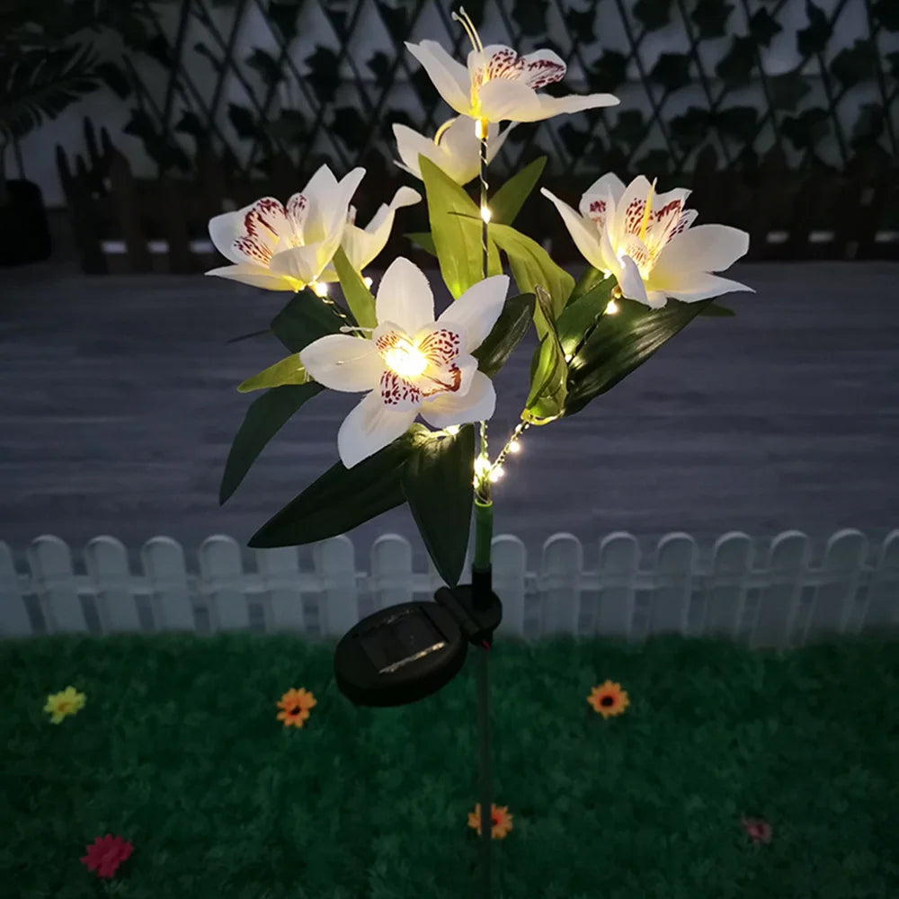 7 Heads Solar Lights Outdoor Decorative Solar Garden Lights Rose Flower Lawn Lamp for Yard Patio Garden Decor Flowers