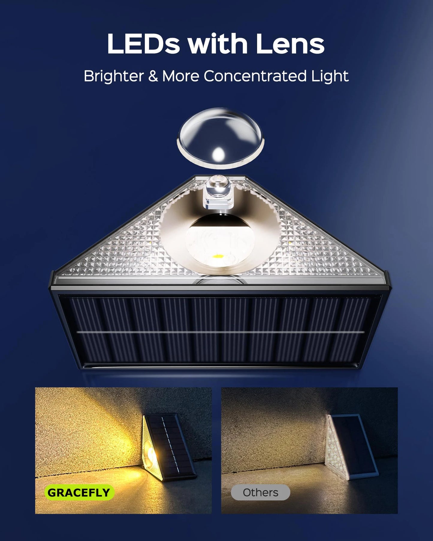 Solar Powered Deck Lights LED RGB Warm White Outdoor Step Lights for Garden Yard Stairs Patio Porch Decoration Lamp Waterproof