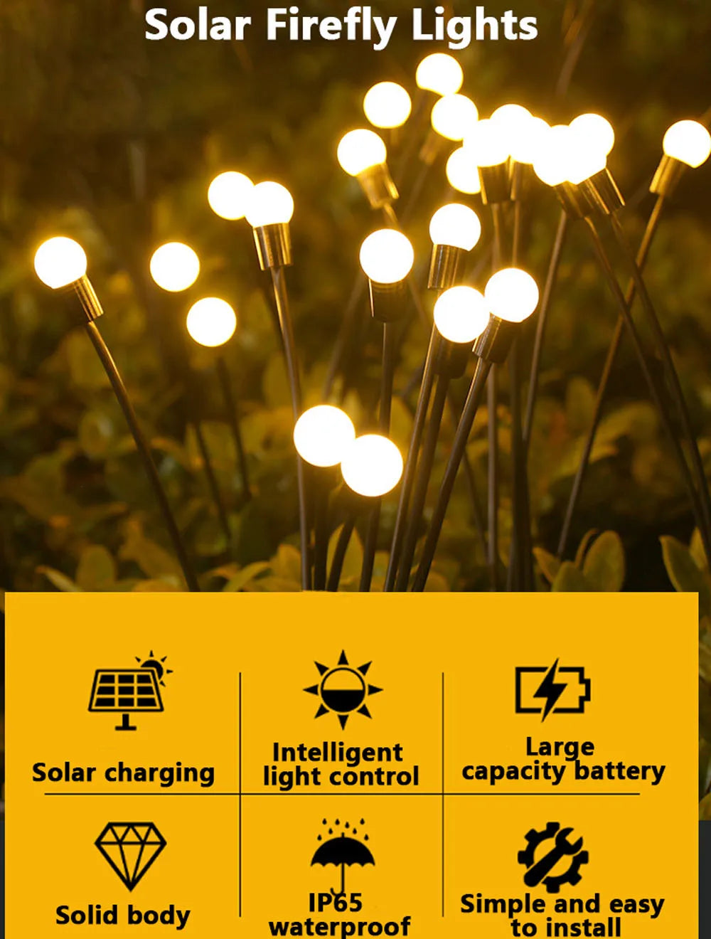 LED Solar Firefly Lights Outdoor Waterproof Solar Lawn Lamps Landscape Lights For Courtyard Garden DecorationChristmas Atmosphe