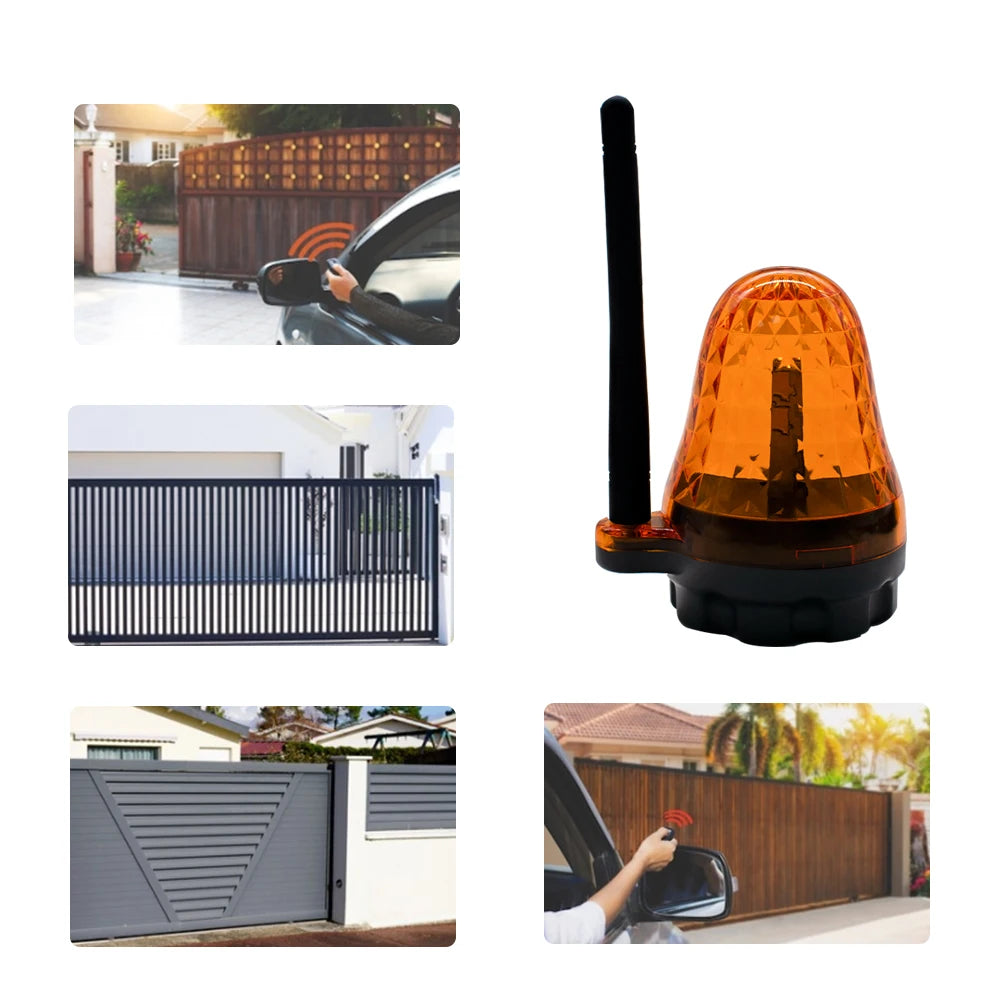 Universal 12V 24V 220V Outdoor LED Signal Alarm Light Strobe Flashing Light Wall Mount Emergency Warning Lamp for Gate Opener