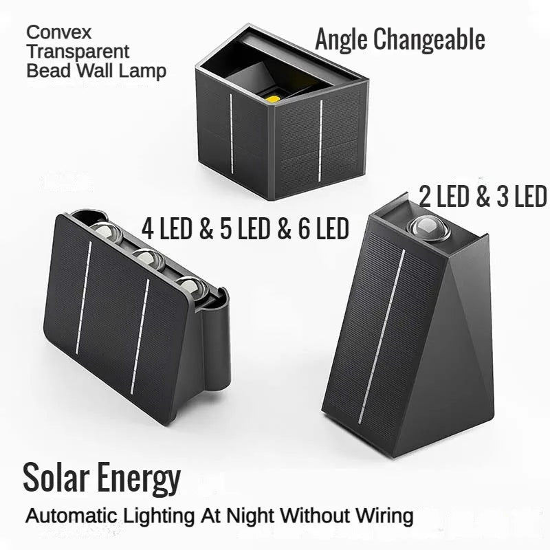 External Solar Lights Outdoor Wall Washer Sconce Facade Lamp Porch LED Light Decor Garden Solar Lighting Decoration Luminaire