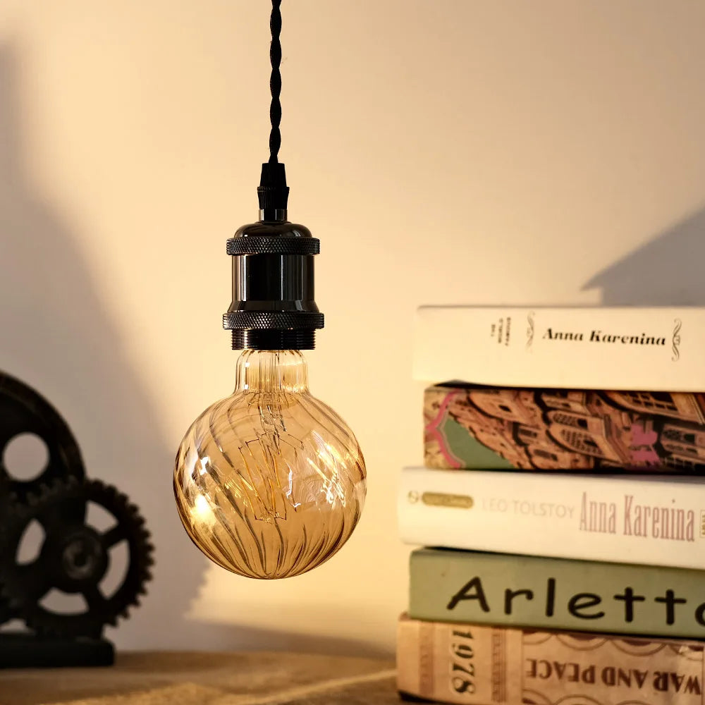 TIANFAN Edison Bulb Led Filament G95 4W 2700Kelvin Vintage 110V 220V Specialty Decorative Light Bulb Swirl Shape