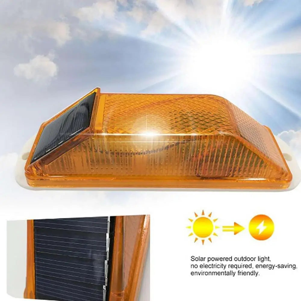 Solar Strobe Warning Light Outline Safety Traffic Night Warning Flashlight Beacon Construction Obstacle Flashing Light