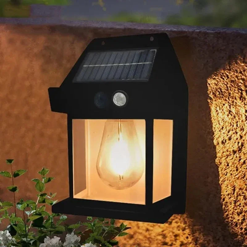 Outdoor Solar Wall Lamp Waterproof Tungsten Filament Lamp Induction Lamp Household Light Garden Wall Light