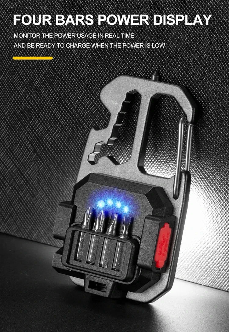 Xiaomi MIJIA LED Keychain Flashlight Outdoor Camping COB Work Light Emergency Lighting With Window Hammer Bottle Opener Lamp