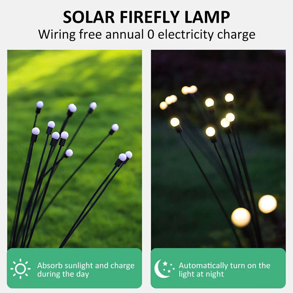 8/10LED Solar Light Outdoor Waterproof Garden Decoration Landscape Lights Firefly Garden Lamp Courtyard Garden Decor