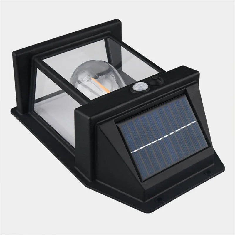 Outdoor Solar Wall Lamp Waterproof Tungsten Filament Lamp Induction Lamp Household Light Garden Wall Light