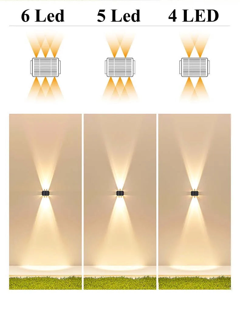 External Solar Lights Outdoor Wall Washer Sconce Facade Lamp Porch LED Light Decor Garden Solar Lighting Decoration Luminaire