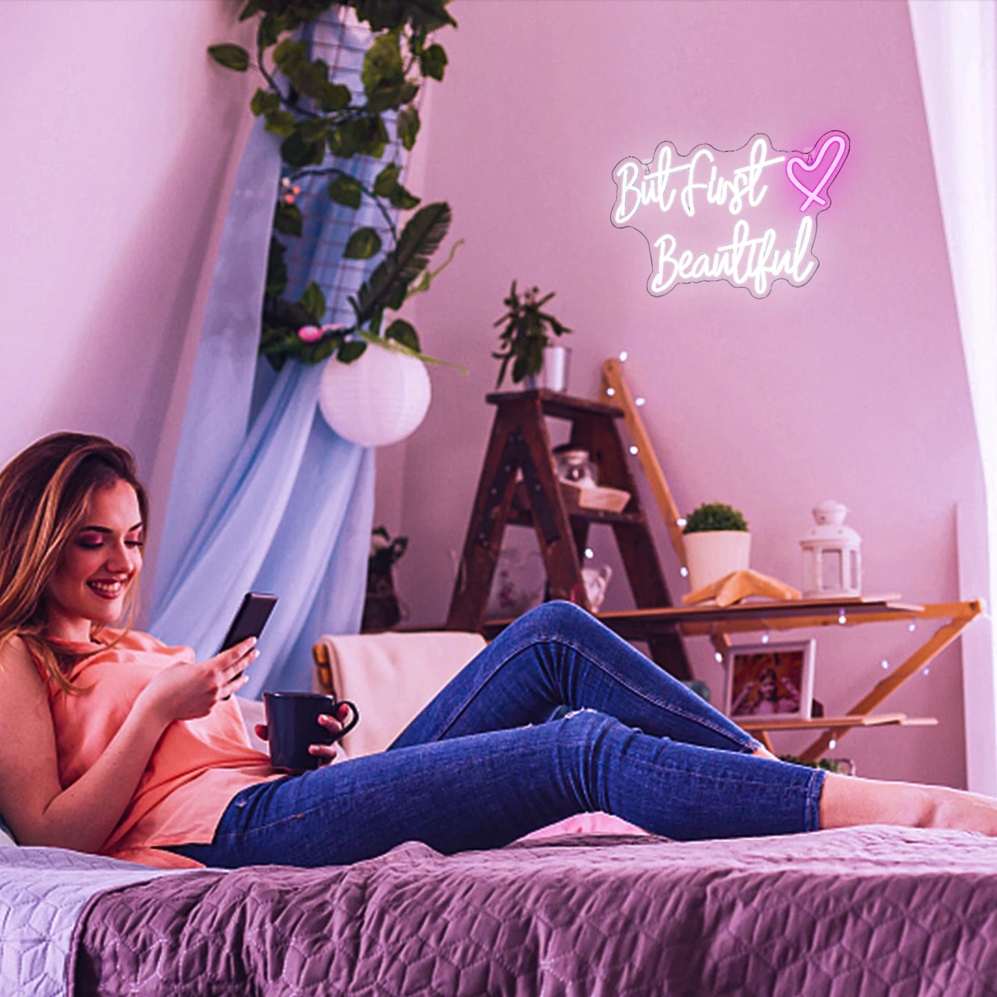 It's Time For Beauty Neon Sign LED Lights Lash Room Decoration Wall Art Neon Light Beauty Lash Salon Studio Wall Decor Signboard