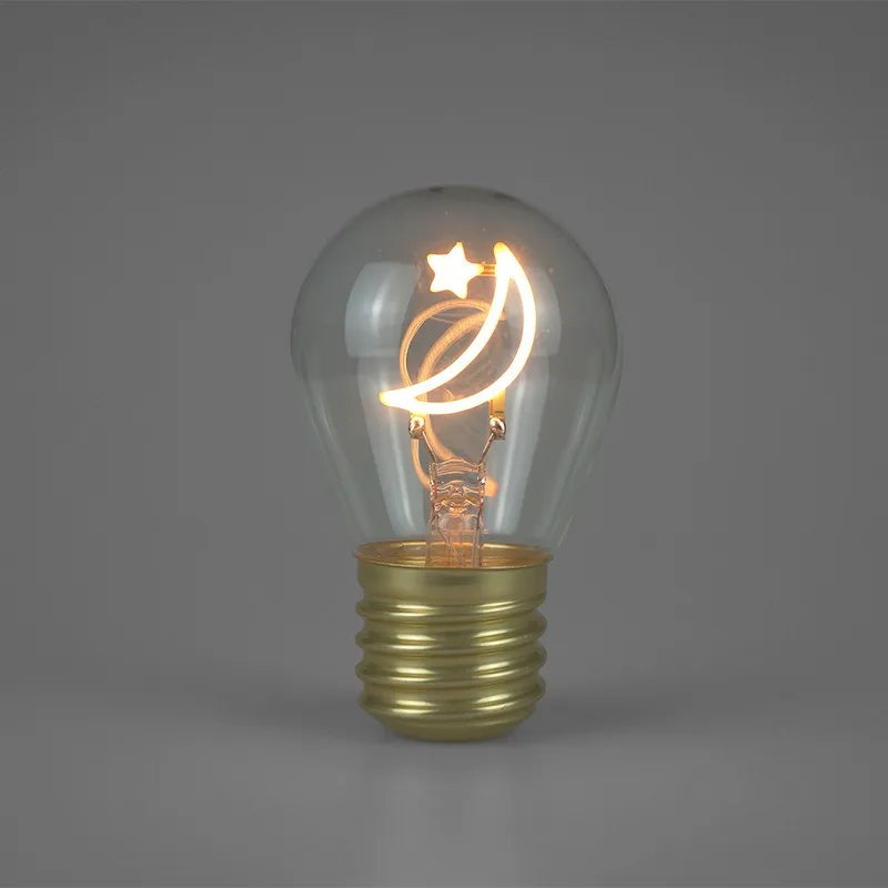 Edison A70 5V Decorative Lamp Led Vintage Tungsten Christmas Gift Cartoon Plastic Art Decorative Light Type-C Rechargeable Bulb