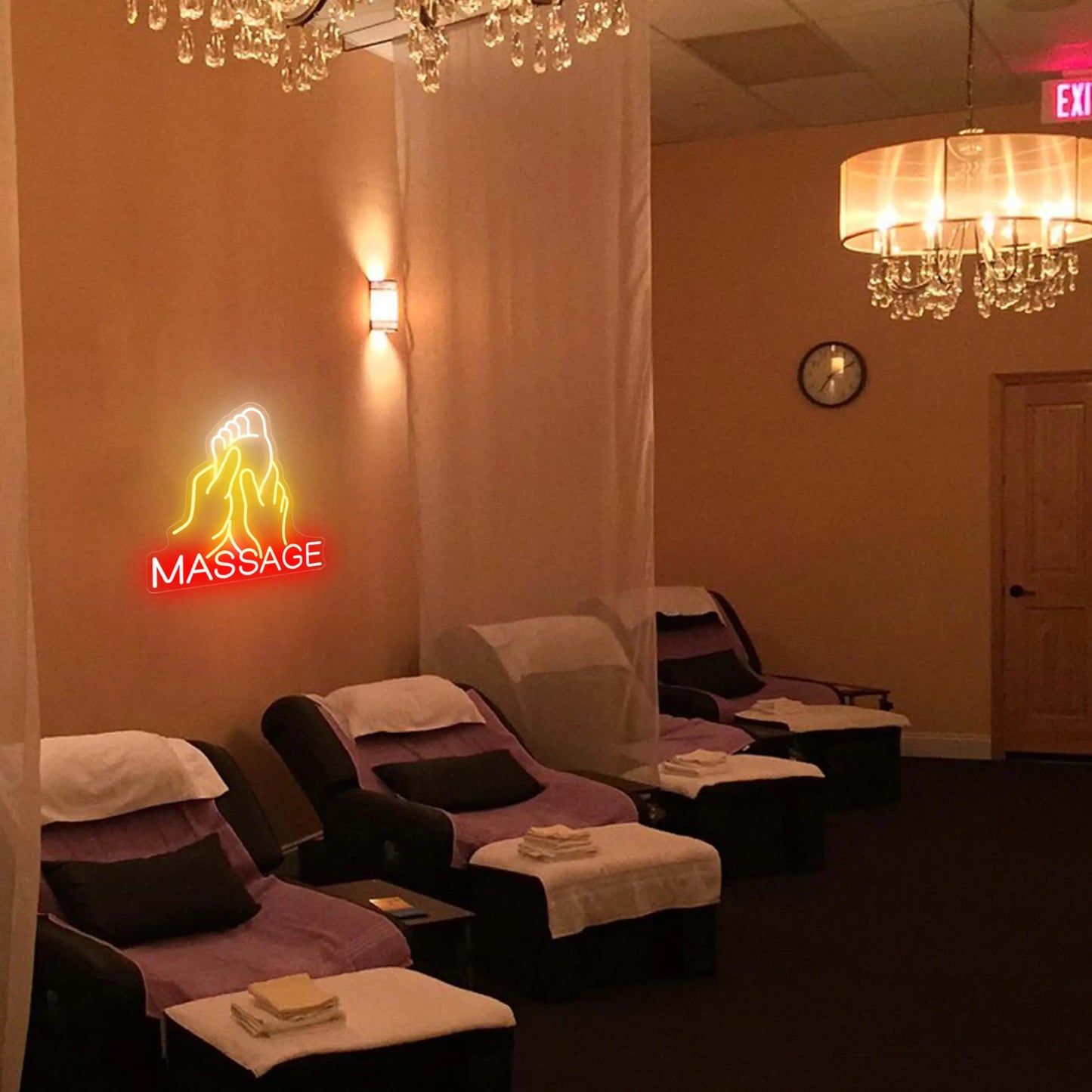Foot Massage Neon Sign for Massage Room Wall Decor, Spa Decor for Massage Business Window, Massage Essentials Lamp, Massage Deco