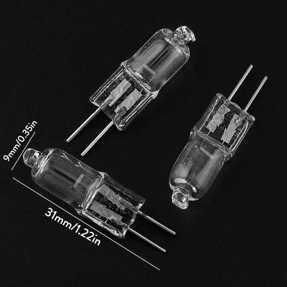 10PCS Mini DC 12V 20W Mini G4 Halogen Light Bulb Super Bright Warm White Tungsten JC Type for Crystal Chandelier Capsule Lamp