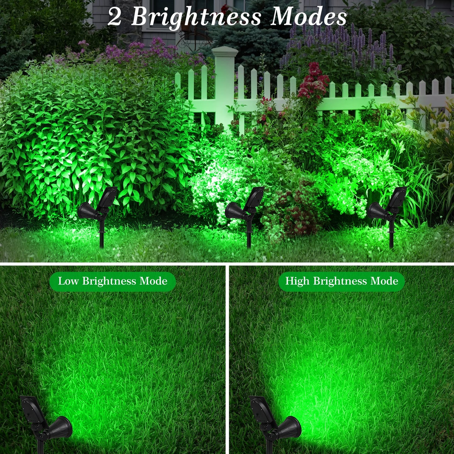 T-SUN 1/2/4 Packs Green Led Solar Lights Solar Spotlight Waterproof Solar Wall Light Solar Garden Light Solar Lamp Outdoot