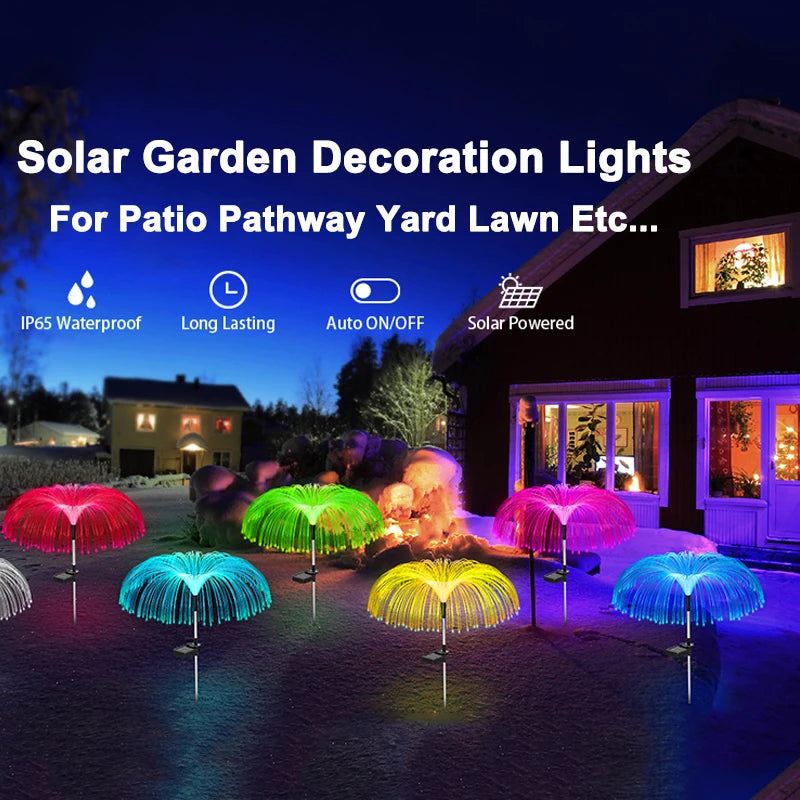 Solar LED Firework Fairy Lights Outdoor Garden Decoration Lawn Pathway Lights For Patio Yard Party Christmas Wedding Decor