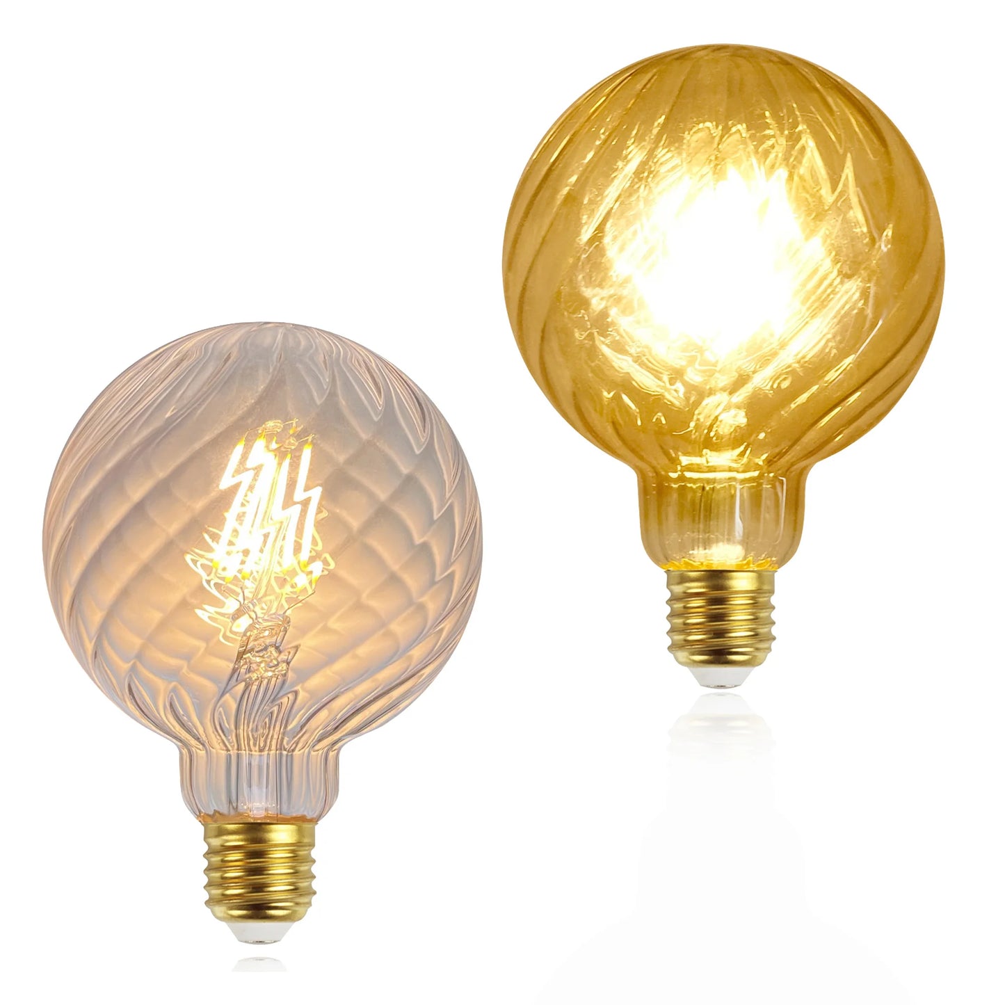 TIANFAN Edison Bulb Led Filament G95 4W 2700Kelvin Vintage 110V 220V Specialty Decorative Light Bulb Swirl Shape
