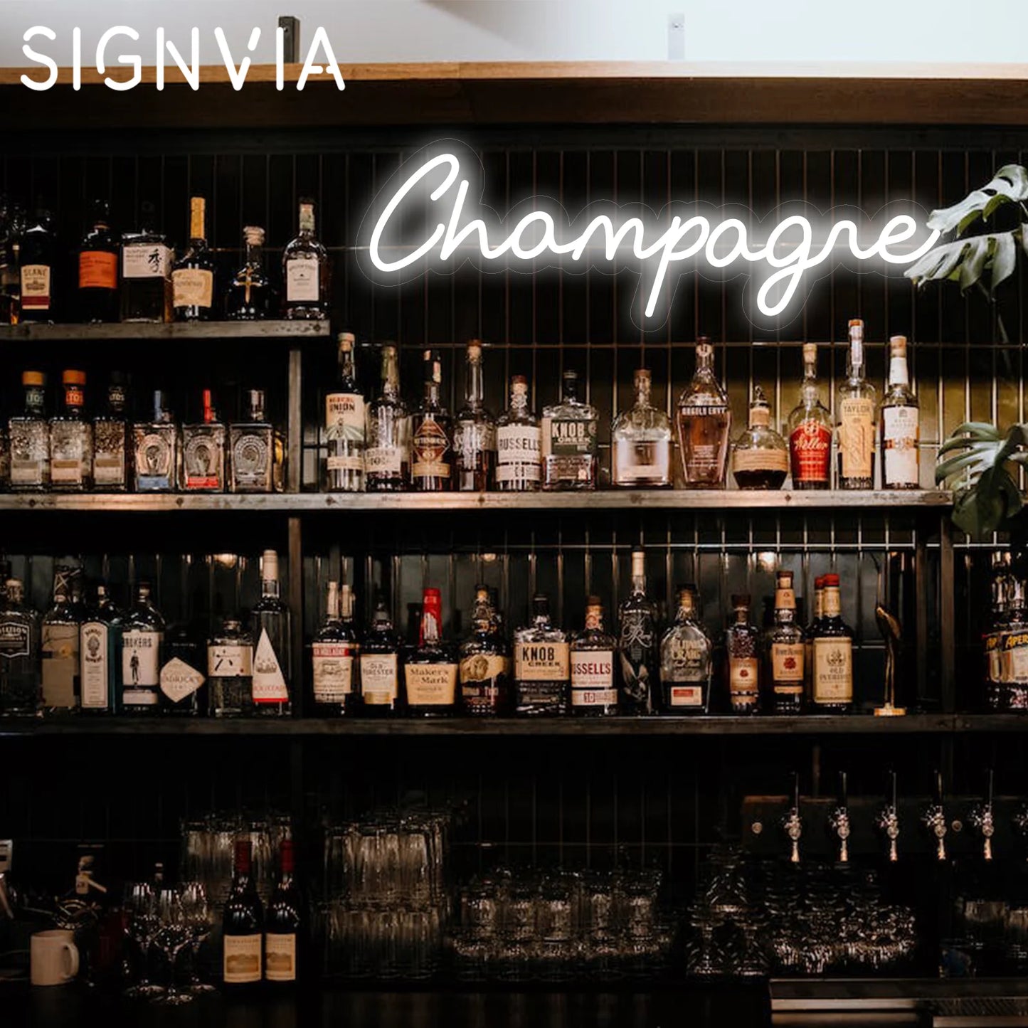 Champagne Neon Light Sign LED Wall Room Home Party Bar Cabaret Birthday Wedding Decoration Wall Hanging LED Neon Sign Night Lamp
