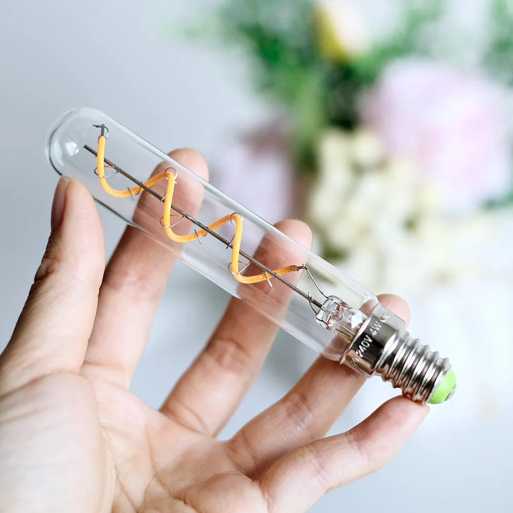 TIANFAN 2pc/Pack Led Bulb Vintage Light Bulb T20 Tubular 4W E14 Small Base Non Dimmable 220/240v E27 2700k Warm White