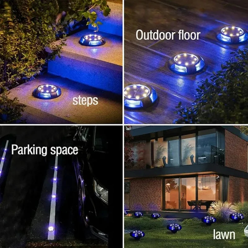 12LED Solar Power Disk Light Outdoor Garden Solar Underground Light Deck Light Spotlight Buried Solar Led Lamp Garden Decor