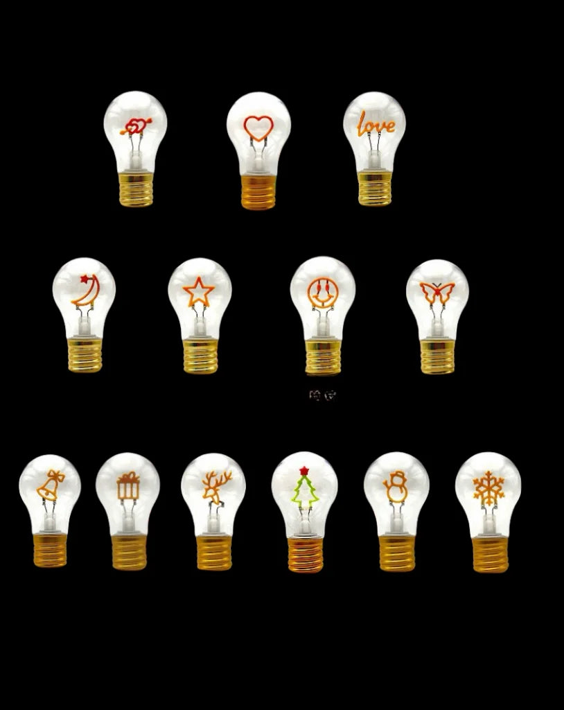 Edison A70 5V Decorative Lamp Led Vintage Tungsten Christmas Gift Cartoon Plastic Art Decorative Light Type-C Rechargeable Bulb