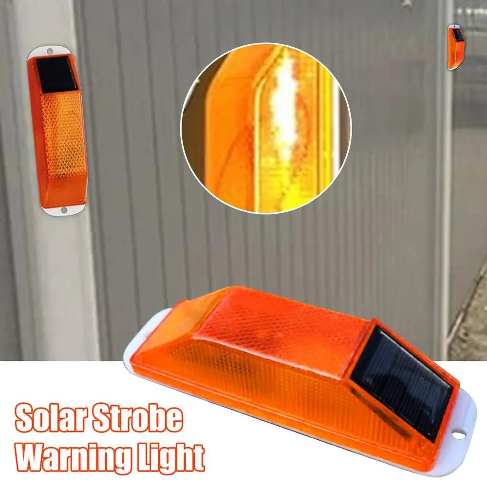 Solar Strobe Warning Light Outline Safety Traffic Night Warning Flashlight Beacon Construction Obstacle Flashing Light