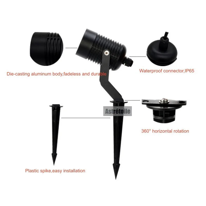 GU10 Garden Lawn Lamp Landscape Spike Light Housing Waterproof Pathway Spot Light Bulb Fitting