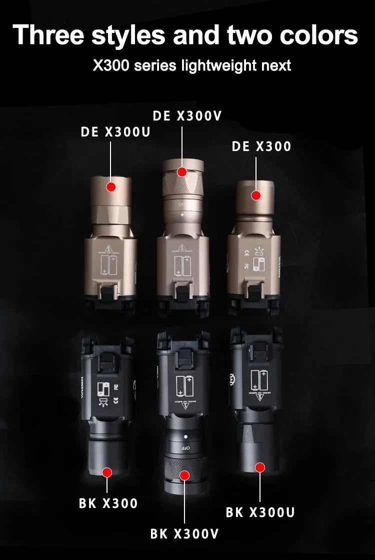 WADSN Tactical Surefir X300 X300U Ultra X300V Pistol Scout Light Rifle Airsoft Weapon Gun Strobe Flashlight Glock G17 19 Torch