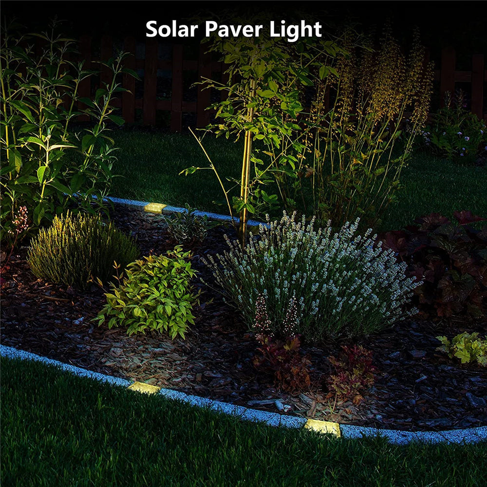 Solar Garden Lights Outdoor Paver Square Brick Ice Cube Sunlight Patio Walkway Pathway Step Solar Lamp Christmas Holiday Decor