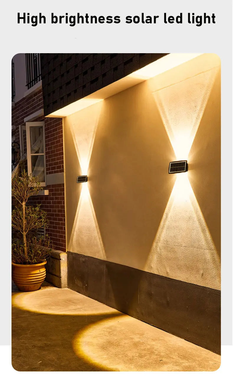 Solar Wall Lamp Led Outdoor Waterproof Decoration Garden Lamp Up And Down Luminous Lighting for Wall Porch Balcony Garden Street