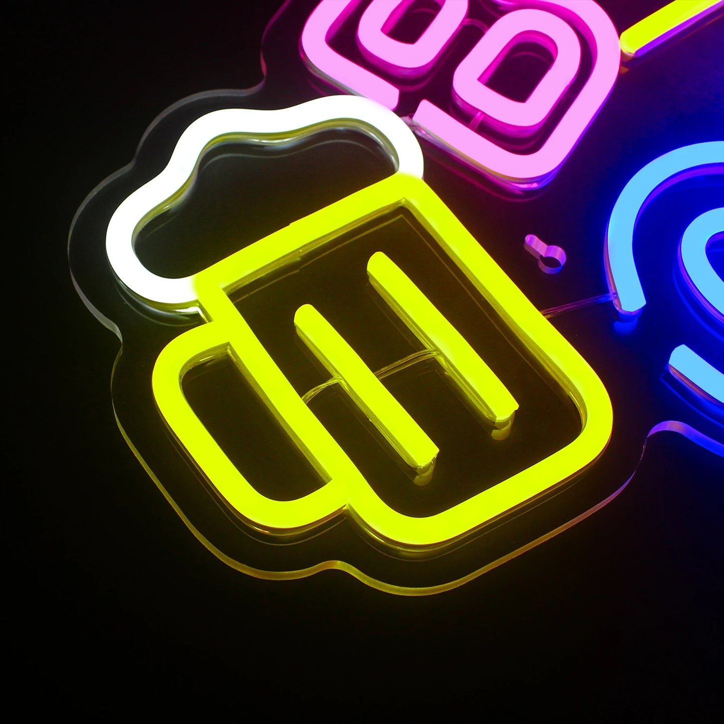 Beer Cheers Neon Sign Led Sign for Wall Decor Beer Man Cave Bar Home Pub Party Club Restaurant Shop Sign Bar Lights Wall Decor
