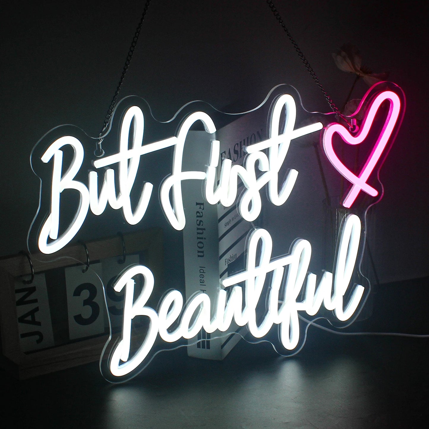 It's Time For Beauty Neon Sign LED Lights Lash Room Decoration Wall Art Neon Light Beauty Lash Salon Studio Wall Decor Signboard