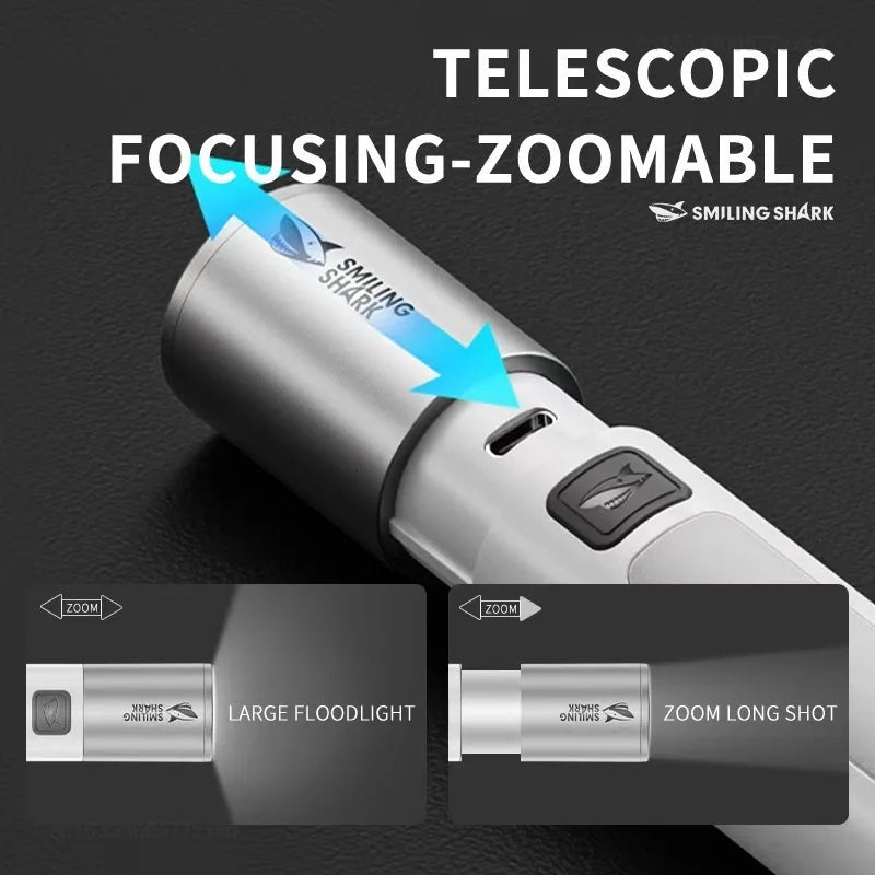 Xiaomi Outdoor Flashlight Portable Strong Light Variable Focus with Floodlight Side Lights Mini Flashlight Lamp High Brightness