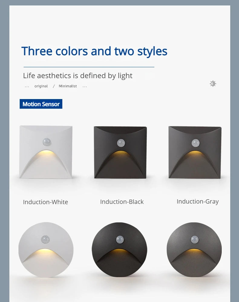 3W Stair Light Indoor Motion Sensor Step Light Aisle Corridor Sensor Night Light AC85-265V Waterproof IP65 Wall Light