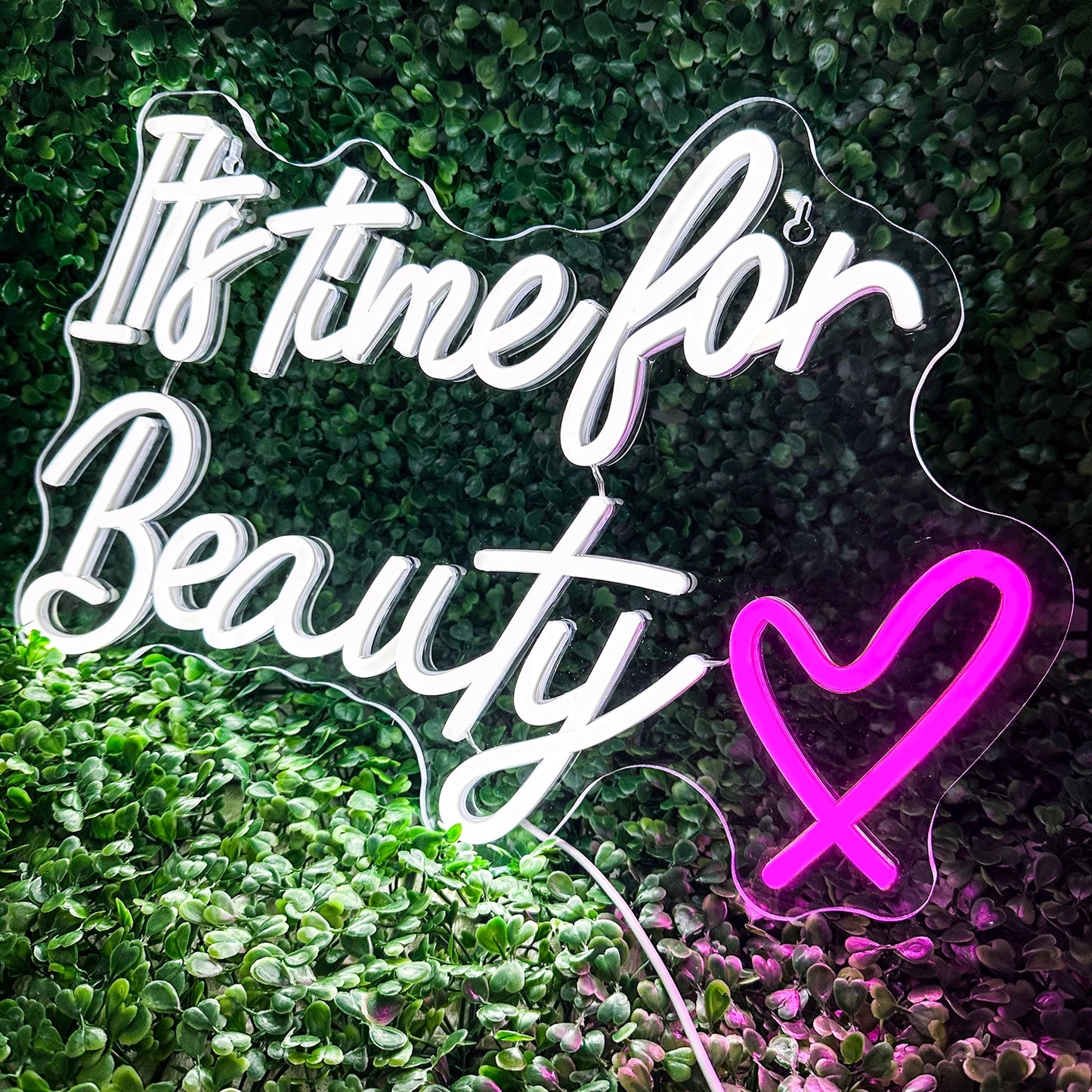 It's Time For Beauty Neon Sign LED Lights Lash Room Decoration Wall Art Neon Light Beauty Lash Salon Studio Wall Decor Signboard